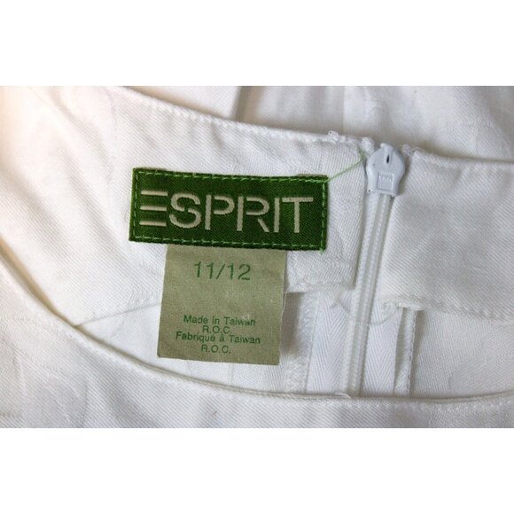 Vtg 1980s Espirit Dress Women White on White Tank Summer Wine Grapes Leaves Vine - Picture 12 of 14
